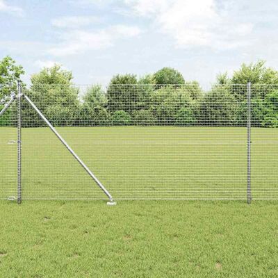vidaXL Verzinkter Stahlzaun mit 13 Pickets 1,2x25 m - Zaun vidaXL Verzinkter Stahlzaun mit 13 Pickets 1,2x25 m - Zaun