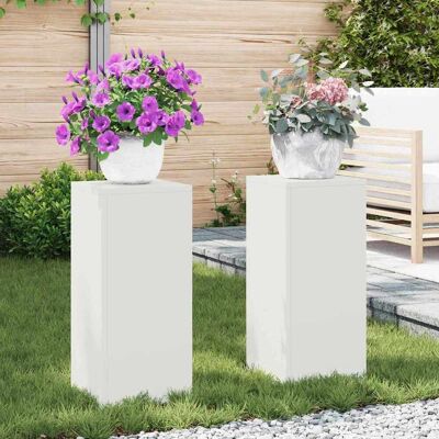 vidaXL Pflanzenständer 2 pcs Weiß 24 x 24 x 55 cm Stahl vidaXL Pflanzenständer 2 pcs Weiß 24 x 24 x 55 cm Stahl