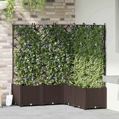 vidaXL Gartentopf mit Spalier 5 pcs Braun 120x120x143 cm vidaXL Gartentopf mit Spalier 5 pcs Braun 120x120x143 cm
