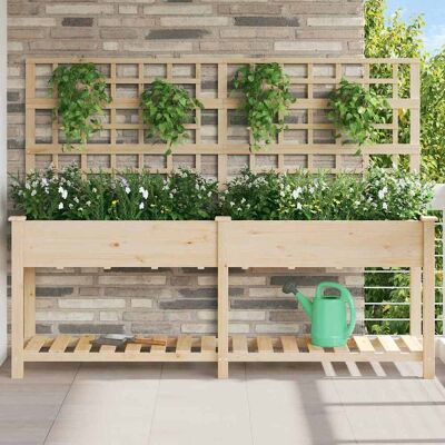 Vidaxl Massivholz Futterbank 203x53x152 cm - Pflanzenständer Vidaxl Massivholz Futterbank 203x53x152 cm - Pflanzenständer