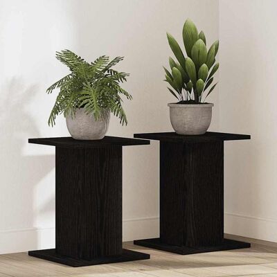 vidaXL Pflanzenständer 2 pcs Schwarz Eichen-Optik 30 x 30 x 40 cm vidaXL Pflanzenständer 2 pcs Schwarz Eichen-Optik 30 x 30 x 40 cm