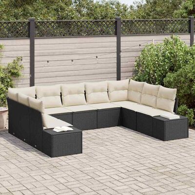 VidaXL Gartensofa-Set 9 pcs Schwarz Polyrattan VidaXL Gartensofa-Set 9 pcs Schwarz Polyrattan
