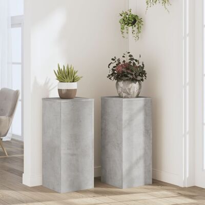 vidaXL Pflanzenständer 2 Stk. Betongrau 30x30x70 cm Holzwerkstoff vidaXL Pflanzenständer 2 Stk. Betongrau 30x30x70 cm Holzwerkstoff