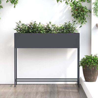vidaXL Hochbeet Gartenpflanzer Anthrazit 100 x 26 x 82 cm Stahl vidaXL Hochbeet Gartenpflanzer Anthrazit 100 x 26 x 82 cm Stahl