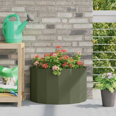 vidaXL Pflanzkübel Olive Grün 60 x 30 x 35 cm Stahl vidaXL Pflanzkübel Olive Grün 60 x 30 x 35 cm Stahl