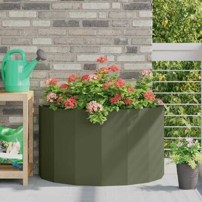 vidaXL Pflanzkübel Olive Grün 90 x 45 x 50 cm Stahl vidaXL Pflanzkübel Olive Grün 90 x 45 x 50 cm Stahl