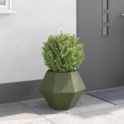 vidaXL Pflanzkübel Olive Grün 50 x 50 x 40 cm Stahl vidaXL Pflanzkübel Olive Grün 50 x 50 x 40 cm Stahl
