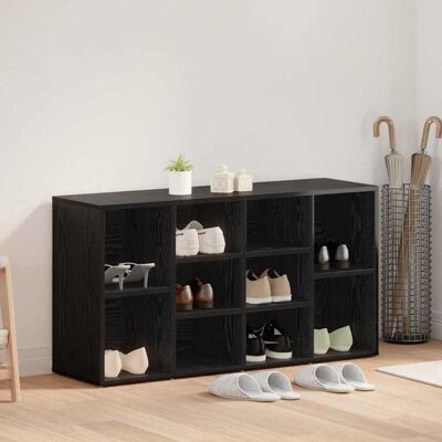vidaXL Schuhbank Schwarz Eichen-Optik 103 x 30 x 54,5 cm Holzwerkstoff vidaXL Schuhbank Schwarz Eichen-Optik 103 x 30 x 54,5 cm Holzwerkstoff