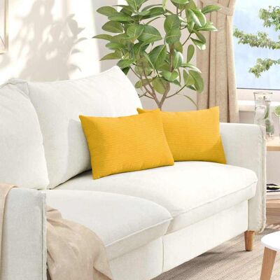 vidaXL Sofakissen 2 pcs Helles Gelb 50 x 30 cm Cordstoff vidaXL Sofakissen 2 pcs Helles Gelb 50 x 30 cm Cordstoff