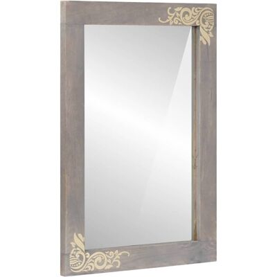 vidaXL Badezimmer Spiegel mit Spiegel Grau 70 x 50 x 2,5 cm vidaXL Badezimmer Spiegel mit Spiegel Grau 70 x 50 x 2,5 cm