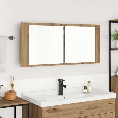 vidaXL LED Spiegel-Schrank Artisan-Eiche 100 x 12 x 45 cm vidaXL LED Spiegel-Schrank Artisan-Eiche 100 x 12 x 45 cm