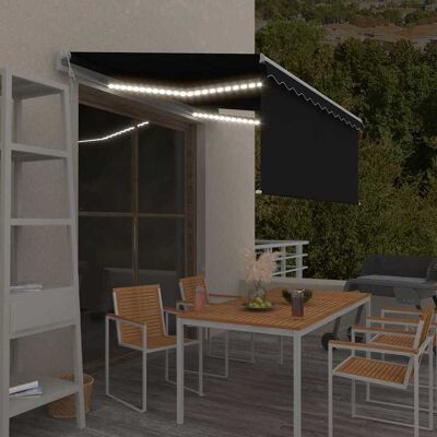 vidaXL Markise Automatisch mit Rollo LED Windsensor 3,5x2,5m Anthrazit vidaXL Markise Automatisch mit Rollo LED Windsensor 3,5x2,5m Anthrazit