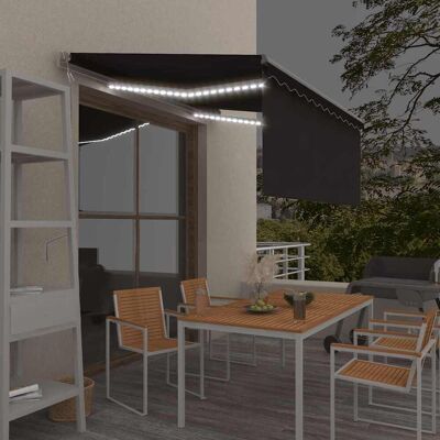 vidaXL Markise Automatisch mit Rollo LED Windsensor 3,5x2,5m Anthrazit vidaXL Markise Automatisch mit Rollo LED Windsensor 3,5x2,5m Anthrazit