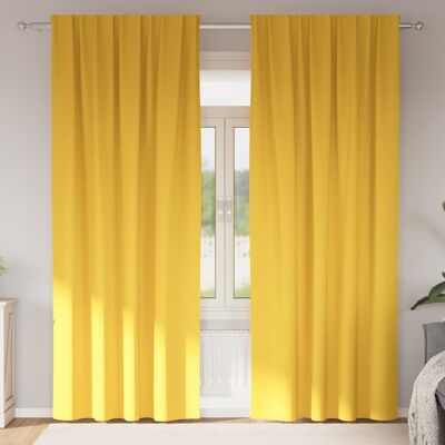 vidaXL Verdunkelungs-Vorhänge mit Ringen 2 stk. Senfgelb 225 x 140 cm vidaXL Verdunkelungs-Vorhänge mit Ringen 2 stk. Senfgelb 225 x 140 cm