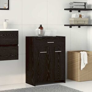 VidaXl Schwarzer Eichen-Badschrank - 60x33x80 cm - Badezimmermöbel VidaXl Schwarzer Eichen-Badschrank - 60x33x80 cm - Badezimmermöbel