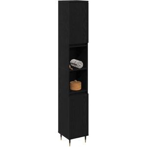 Vidaxl Schwarzer Eichen Badezimmer Schrank - Badschrank Vidaxl Schwarzer Eichen Badezimmer Schrank - Badschrank