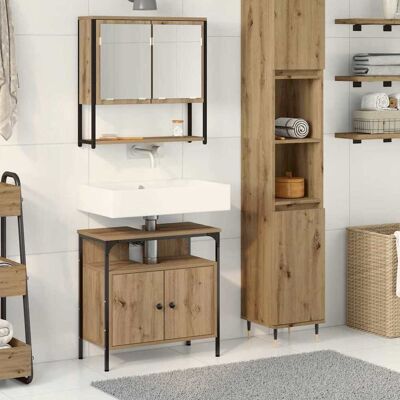 vidaXL Badezimmermöbel-Set 2 stk. Braun 60 x 30 x 60 cm Holzwerkstoff vidaXL Badezimmermöbel-Set 2 stk. Braun 60 x 30 x 60 cm Holzwerkstoff