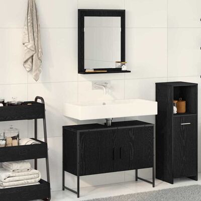 vidaXL Badezimmermöbel-Set 2 stk. Schwarz 80 x 33 x 60 cm vidaXL Badezimmermöbel-Set 2 stk. Schwarz 80 x 33 x 60 cm