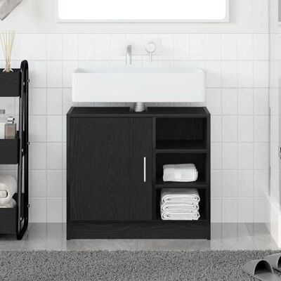 vidaXL Badezimmerschrank Schwarz Eichen-Optik 63 x 29 x 55 cm vidaXL Badezimmerschrank Schwarz Eichen-Optik 63 x 29 x 55 cm