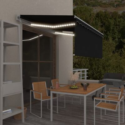 vidaXL Markise Automatisch mit Rollo LED Windsensor 3x2,5 m Anthrazit vidaXL Markise Automatisch mit Rollo LED Windsensor 3x2,5 m Anthrazit
