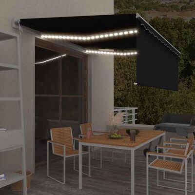 vidaXL Markise Automatisch mit Rollo LED Windsensor 4,5x3m Anthrazit vidaXL Markise Automatisch mit Rollo LED Windsensor 4,5x3m Anthrazit