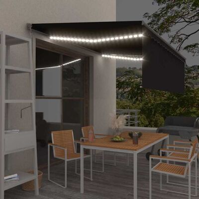 vidaXL Markise Automatisch mit Rollo LED Windsensor 4,5x3 m Anthrazit vidaXL Markise Automatisch mit Rollo LED Windsensor 4,5x3 m Anthrazit