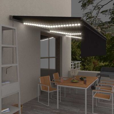 vidaXL Markise Automatisch mit Rollo LED Windsensor 6x3m Anthrazit vidaXL Markise Automatisch mit Rollo LED Windsensor 6x3m Anthrazit