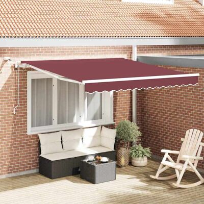 vidaXL Burgund und Weiß ausziehbare Markise - Terrassenschirm UV-Schutz vidaXL Burgund und Weiß ausziehbare Markise - Terrassenschirm UV-Schutz