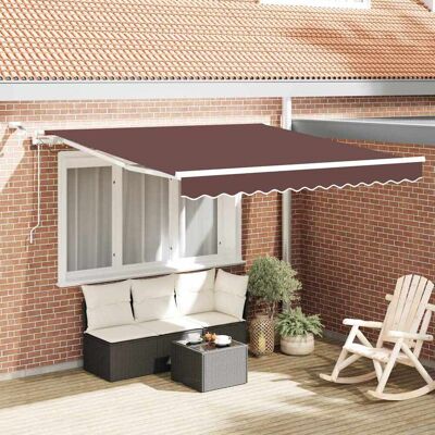 vidaXL Markise Automatisch mit LED Braun 300x250 cm vidaXL Markise Automatisch mit LED Braun 300x250 cm
