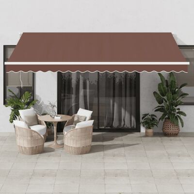 vidaXL Markise Automatisch mit LED Braun 450x350 cm vidaXL Markise Automatisch mit LED Braun 450x350 cm