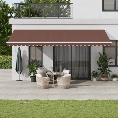 vidaXL Braun Weiß 600x350cm Markise - Markise vidaXL Braun Weiß 600x350cm Markise - Markise