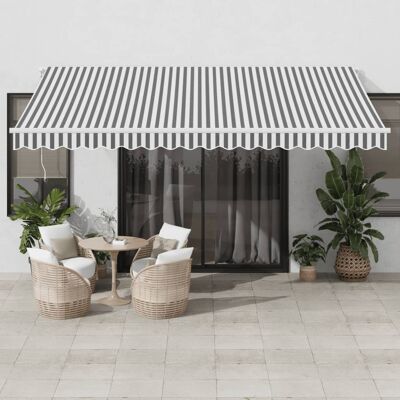 vidaXL Markise Automatisch mit LED Anthrazit & Weiß 450x350 cm vidaXL Markise Automatisch mit LED Anthrazit & Weiß 450x350 cm