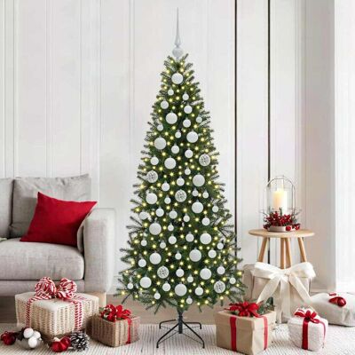 vidaXL Weihnachtskugel-Set mit 300 LEDs 120 pcs Weiß Kunststoff vidaXL Weihnachtskugel-Set mit 300 LEDs 120 pcs Weiß Kunststoff