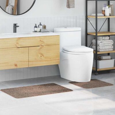 vidaXL Braun Baumwolle Rutschfeste Badmatte Rechteckig vidaXL Braun Baumwolle Rutschfeste Badmatte Rechteckig