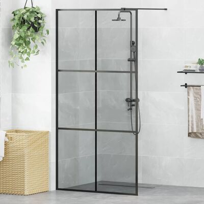 vidaXL Walk-in Duschwand Schwarz 100 x 195 cm Gehärtetes Glas vidaXL Walk-in Duschwand Schwarz 100 x 195 cm Gehärtetes Glas