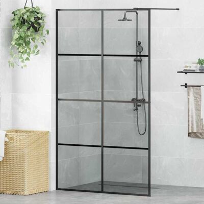 vidaXL Walk-in Duschwand Schwarz 115 x 195 cm Gehärtetes Glas vidaXL Walk-in Duschwand Schwarz 115 x 195 cm Gehärtetes Glas