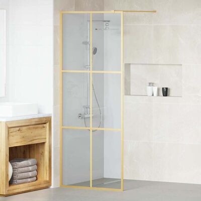 vidaXL Walk-in Duschwand Gold 80 x 195 cm Gehärtetes Glas vidaXL Walk-in Duschwand Gold 80 x 195 cm Gehärtetes Glas