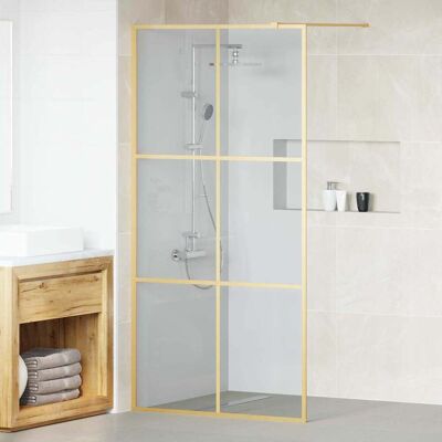vidaXL Walk-in Duschwand Gold 100 x 195 cm Gehärtetes Glas vidaXL Walk-in Duschwand Gold 100 x 195 cm Gehärtetes Glas