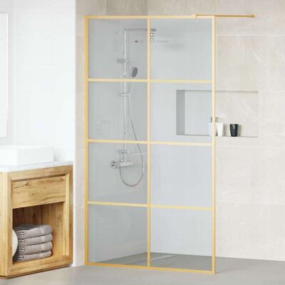 vidaXL Walk-in Duschwand Gold 115 x 195 cm Gehärtetes Glas vidaXL Walk-in Duschwand Gold 115 x 195 cm Gehärtetes Glas