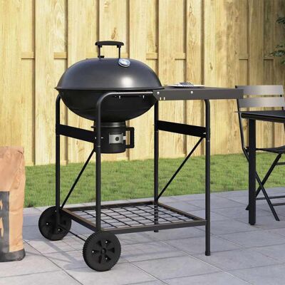 vidaXL Schwarzer Stahl Tragbarer Außengrill - Außengrill vidaXL Schwarzer Stahl Tragbarer Außengrill - Außengrill