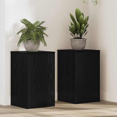 vidaXL Pflanzenständer 2 stk. Schwarz Eichen-Optik 30 x 30 x 50 cm vidaXL Pflanzenständer 2 stk. Schwarz Eichen-Optik 30 x 30 x 50 cm