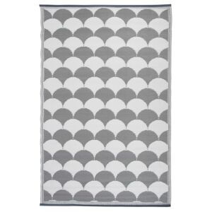 Esschert Design Gartenteppich Grafik Halbkreise grau-weiß 180 x 121 cm, wasserresistente Schuhmatte