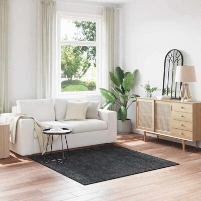 vidaXL Anti-Rutsch Shaggy Teppich Dunkelgrau 160 x 160 cm PP vidaXL Anti-Rutsch Shaggy Teppich Dunkelgrau 160 x 160 cm PP