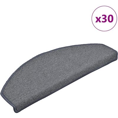 vidaXL Stufenmatten 30 Stk. 65x24x4 cm Hellgrau und Blau Halbrund Groß vidaXL Stufenmatten 30 Stk. 65x24x4 cm Hellgrau und Blau Halbrund Groß