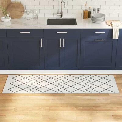 vidaXL Küchen Teppich Weiß 180 x 60 cm Samt vidaXL Küchen Teppich Weiß 180 x 60 cm Samt
