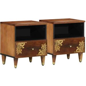 vidaXL Nachttisch 2 pcs Honigbraun 40 x 33 x 46 cm Massivholz Mango vidaXL Nachttisch 2 pcs Honigbraun 40 x 33 x 46 cm Massivholz Mango