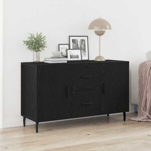 vidaXL Schwarzes Holz Sideboard - 100 cm Breit - Modernes Stauraum-Möbel vidaXL Schwarzes Holz Sideboard - 100 cm Breit - Modernes Stauraum-Möbel
