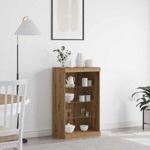 vidaXL Massives Eichen Sideboard mit LED-Lichtern - Stauraum Möbel vidaXL Massives Eichen Sideboard mit LED-Lichtern - Stauraum Möbel