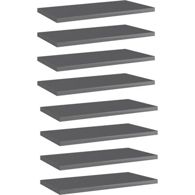 vidaXL Bücherregal-Bretter 8 Stk. Hochglanz-Grau 40x20x1,5 cm vidaXL Bücherregal-Bretter 8 Stk. Hochglanz-Grau 40x20x1,5 cm