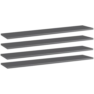 vidaXL Bücherregal-Bretter 4 Stk. Hochglanz-Grau 100x20x1,5 cm vidaXL Bücherregal-Bretter 4 Stk. Hochglanz-Grau 100x20x1,5 cm